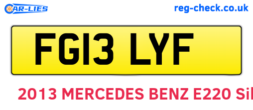FG13LYF are the vehicle registration plates.