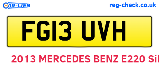 FG13UVH are the vehicle registration plates.
