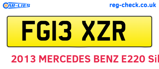 FG13XZR are the vehicle registration plates.