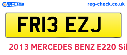 FR13EZJ are the vehicle registration plates.