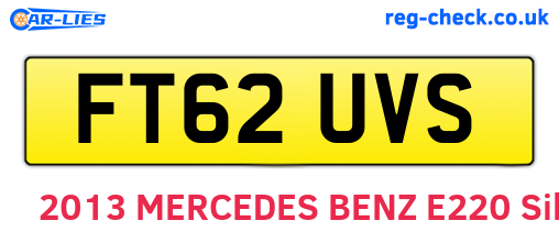 FT62UVS are the vehicle registration plates.