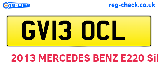 GV13OCL are the vehicle registration plates.