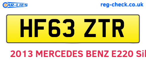 HF63ZTR are the vehicle registration plates.