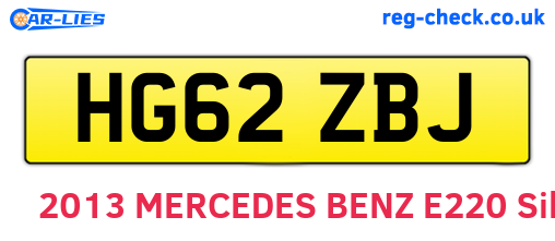 HG62ZBJ are the vehicle registration plates.