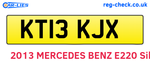 KT13KJX are the vehicle registration plates.