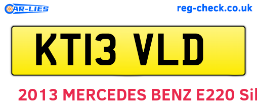 KT13VLD are the vehicle registration plates.