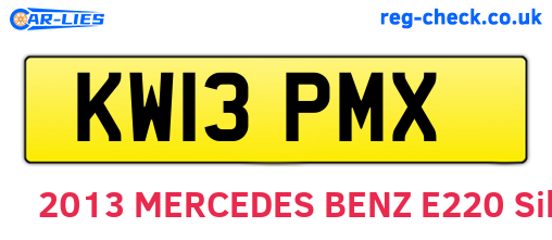 KW13PMX are the vehicle registration plates.