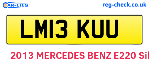 LM13KUU are the vehicle registration plates.