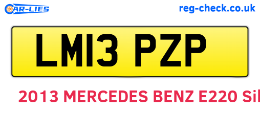 LM13PZP are the vehicle registration plates.