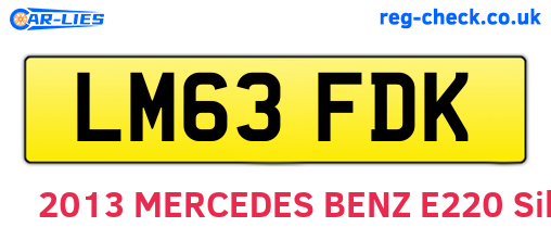 LM63FDK are the vehicle registration plates.