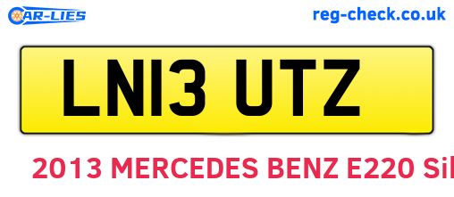 LN13UTZ are the vehicle registration plates.