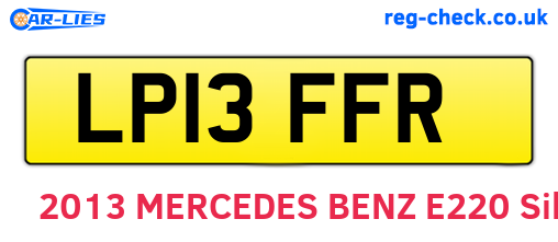 LP13FFR are the vehicle registration plates.