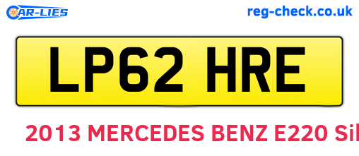 LP62HRE are the vehicle registration plates.
