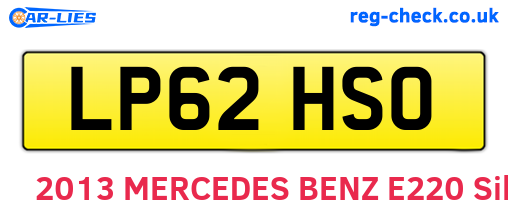 LP62HSO are the vehicle registration plates.