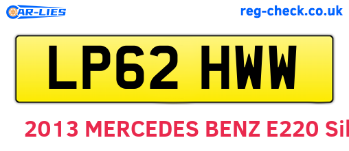 LP62HWW are the vehicle registration plates.