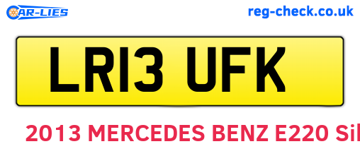 LR13UFK are the vehicle registration plates.