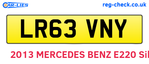 LR63VNY are the vehicle registration plates.