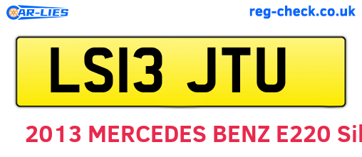 LS13JTU are the vehicle registration plates.