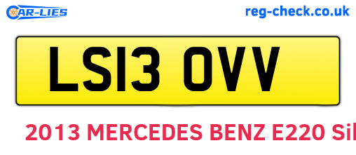 LS13OVV are the vehicle registration plates.