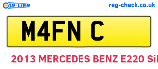 M4FNC are the vehicle registration plates.