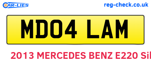 MD04LAM are the vehicle registration plates.