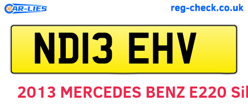 ND13EHV are the vehicle registration plates.