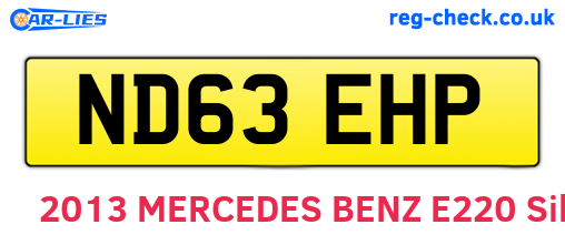 ND63EHP are the vehicle registration plates.