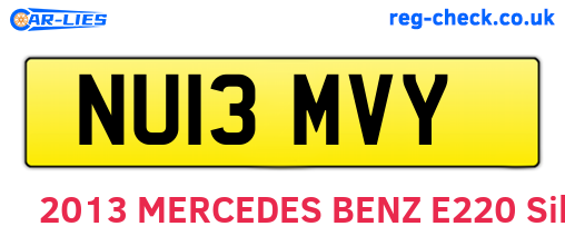 NU13MVY are the vehicle registration plates.