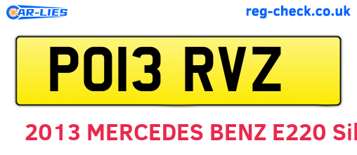 PO13RVZ are the vehicle registration plates.