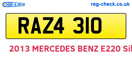 RAZ4310 are the vehicle registration plates.