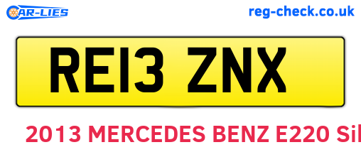 RE13ZNX are the vehicle registration plates.