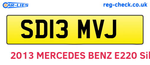 SD13MVJ are the vehicle registration plates.