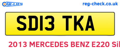 SD13TKA are the vehicle registration plates.