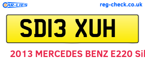 SD13XUH are the vehicle registration plates.