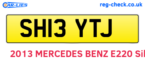 SH13YTJ are the vehicle registration plates.