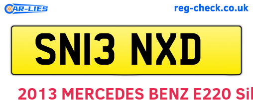 SN13NXD are the vehicle registration plates.