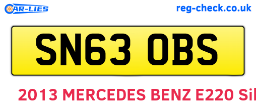 SN63OBS are the vehicle registration plates.