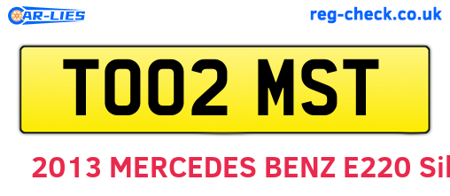 TO02MST are the vehicle registration plates.