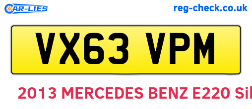VX63VPM are the vehicle registration plates.