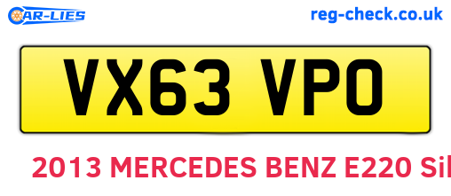 VX63VPO are the vehicle registration plates.