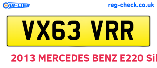 VX63VRR are the vehicle registration plates.