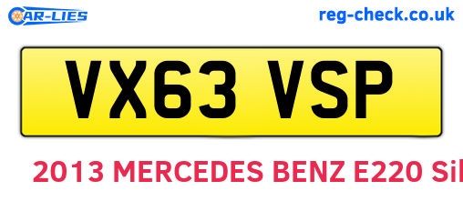 VX63VSP are the vehicle registration plates.