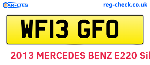WF13GFO are the vehicle registration plates.