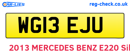 WG13EJU are the vehicle registration plates.