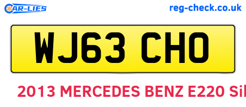 WJ63CHO are the vehicle registration plates.
