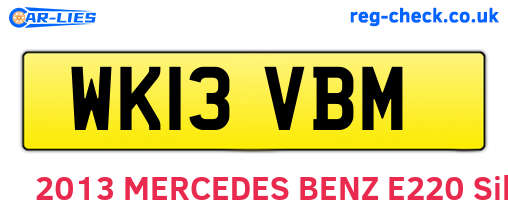 WK13VBM are the vehicle registration plates.