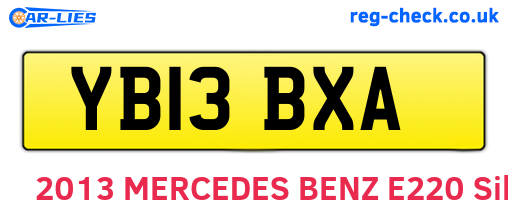 YB13BXA are the vehicle registration plates.