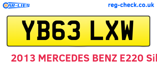 YB63LXW are the vehicle registration plates.