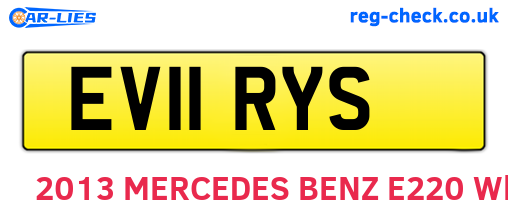 EV11RYS are the vehicle registration plates.