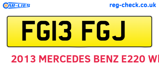FG13FGJ are the vehicle registration plates.